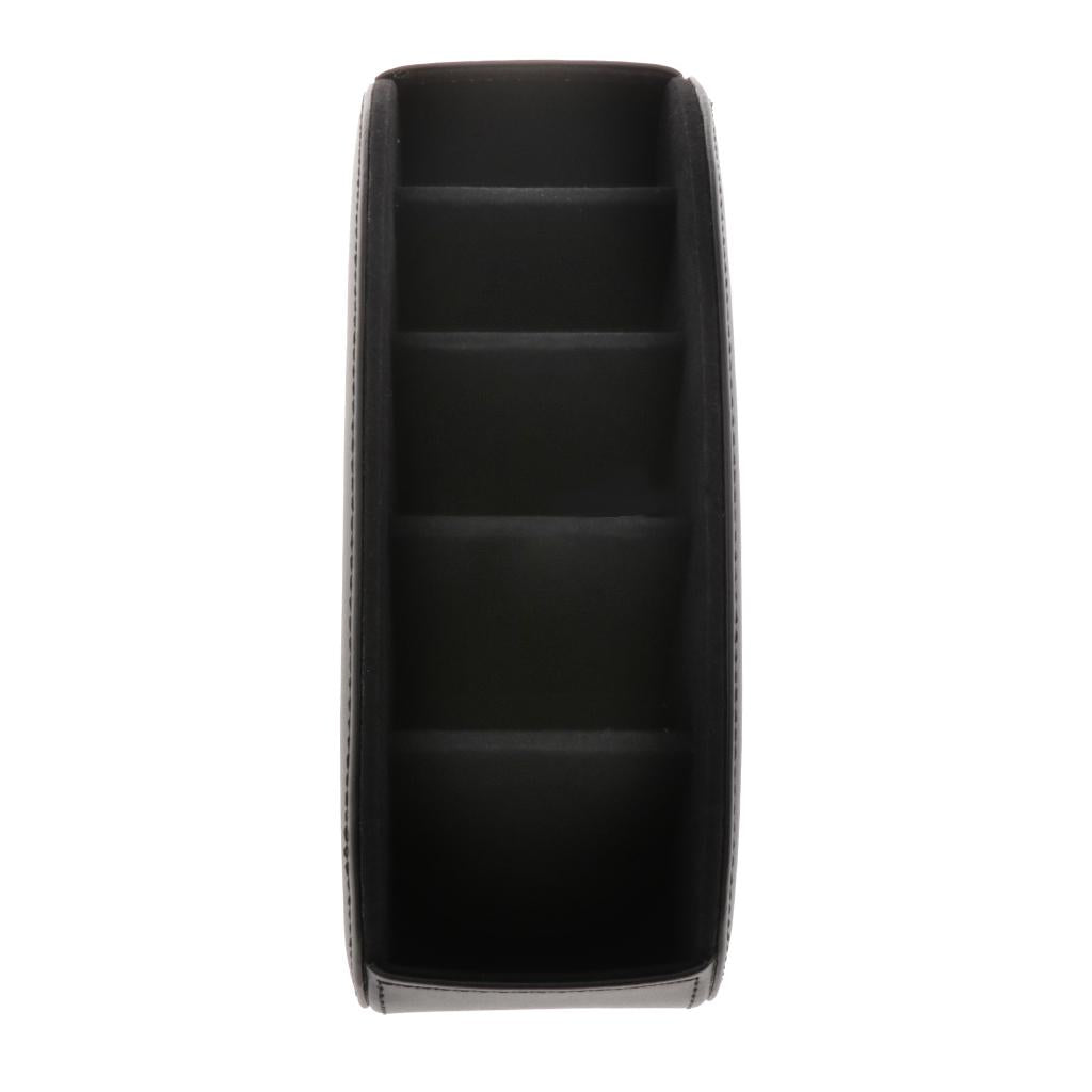 PU Leather Vintage Home Office Desktop Storage Holder Box Organizer Black