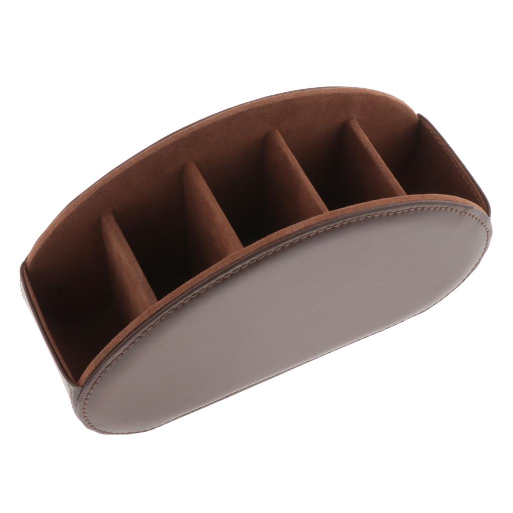 PU Leather Vintage Home Office Desktop Storage Holder Box Organizer Brown