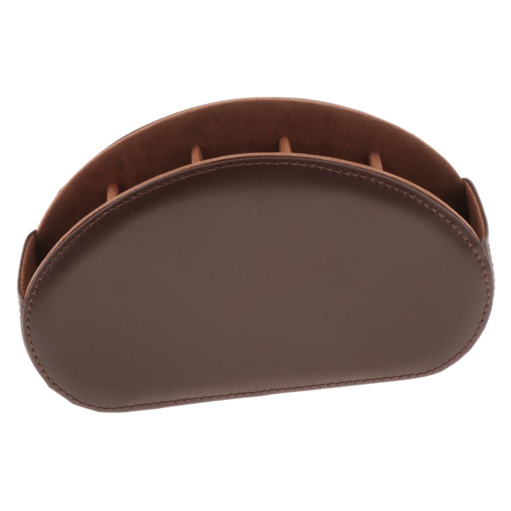 PU Leather Vintage Home Office Desktop Storage Holder Box Organizer Brown