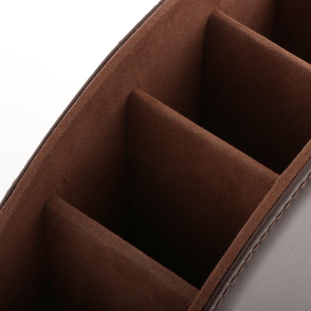 PU Leather Vintage Home Office Desktop Storage Holder Box Organizer Brown