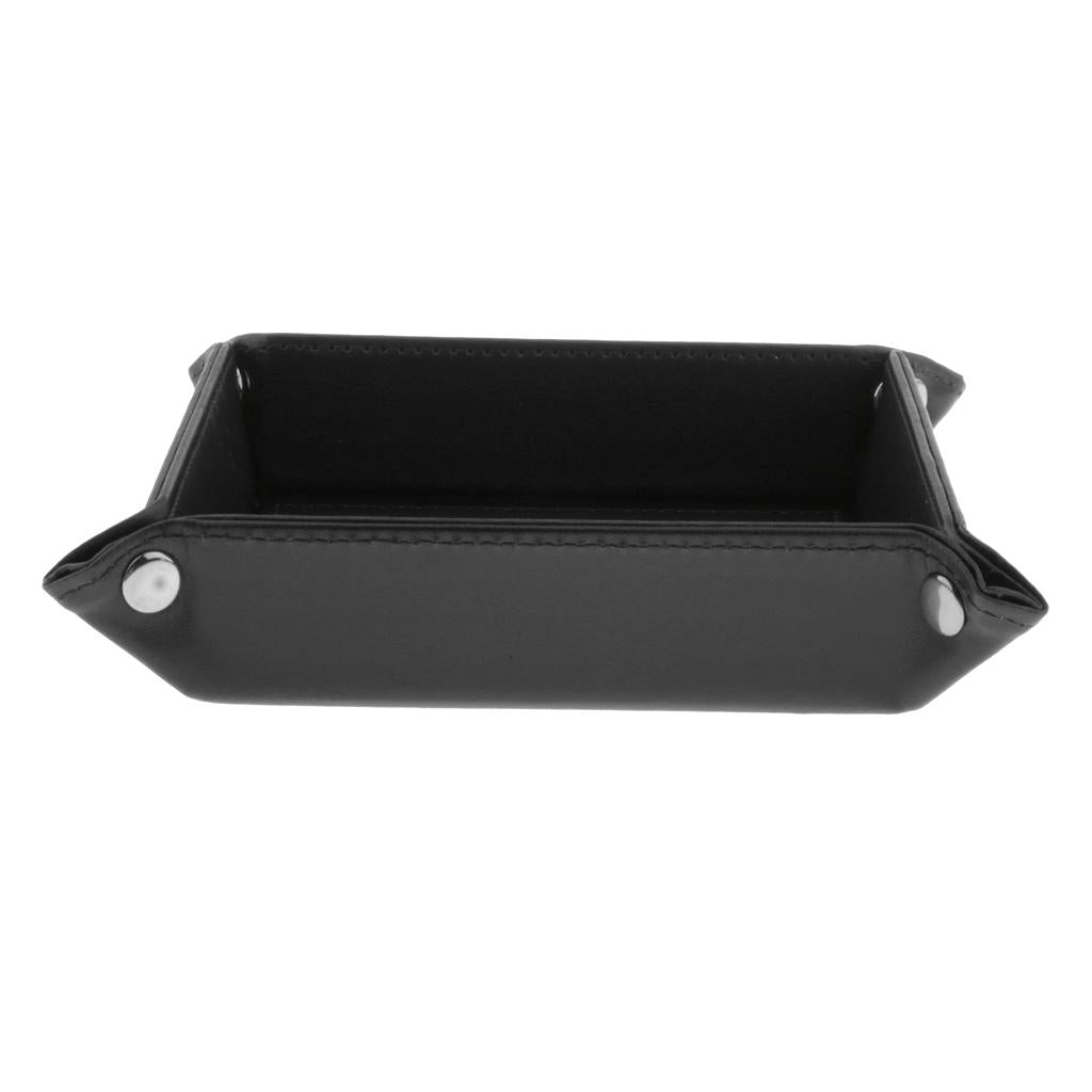 Creative PU Leather Change Sundry Storage Plate Dice Rolling Tray Fun Black