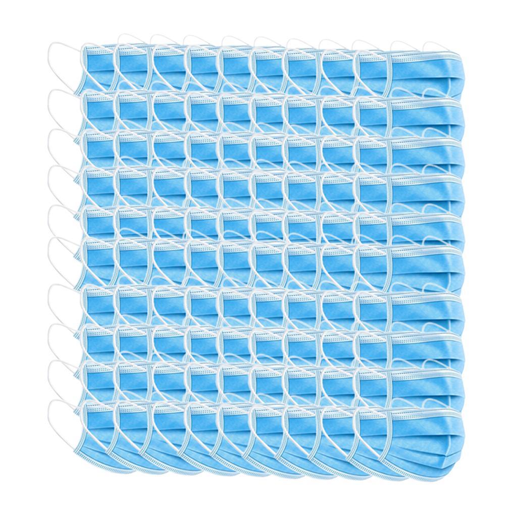 100x Disposable Masks 3ply Non-woven Cloth Anti-Dust Anti-Smoke Safe Protect