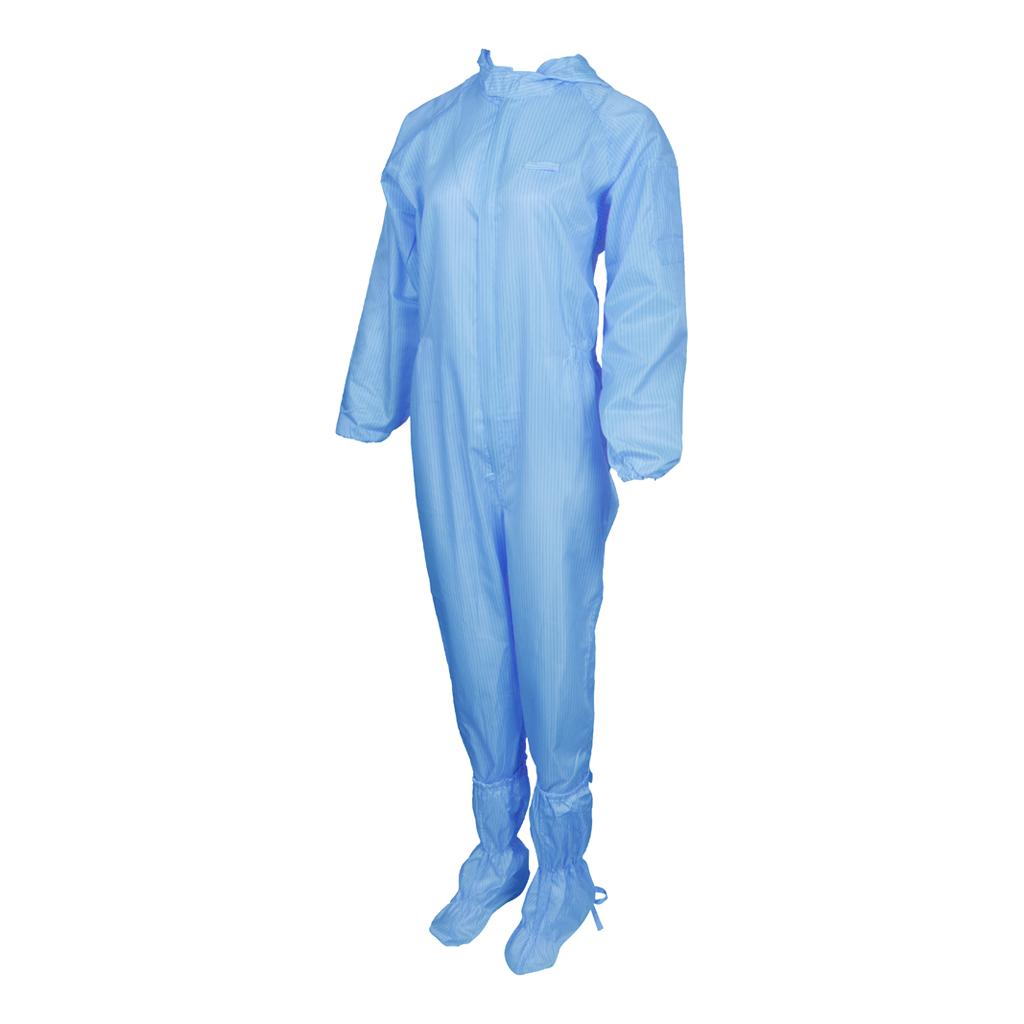 Dust-Proof Protection Clothing Safety Coverall w/ Boots Washable  Blue 2XL