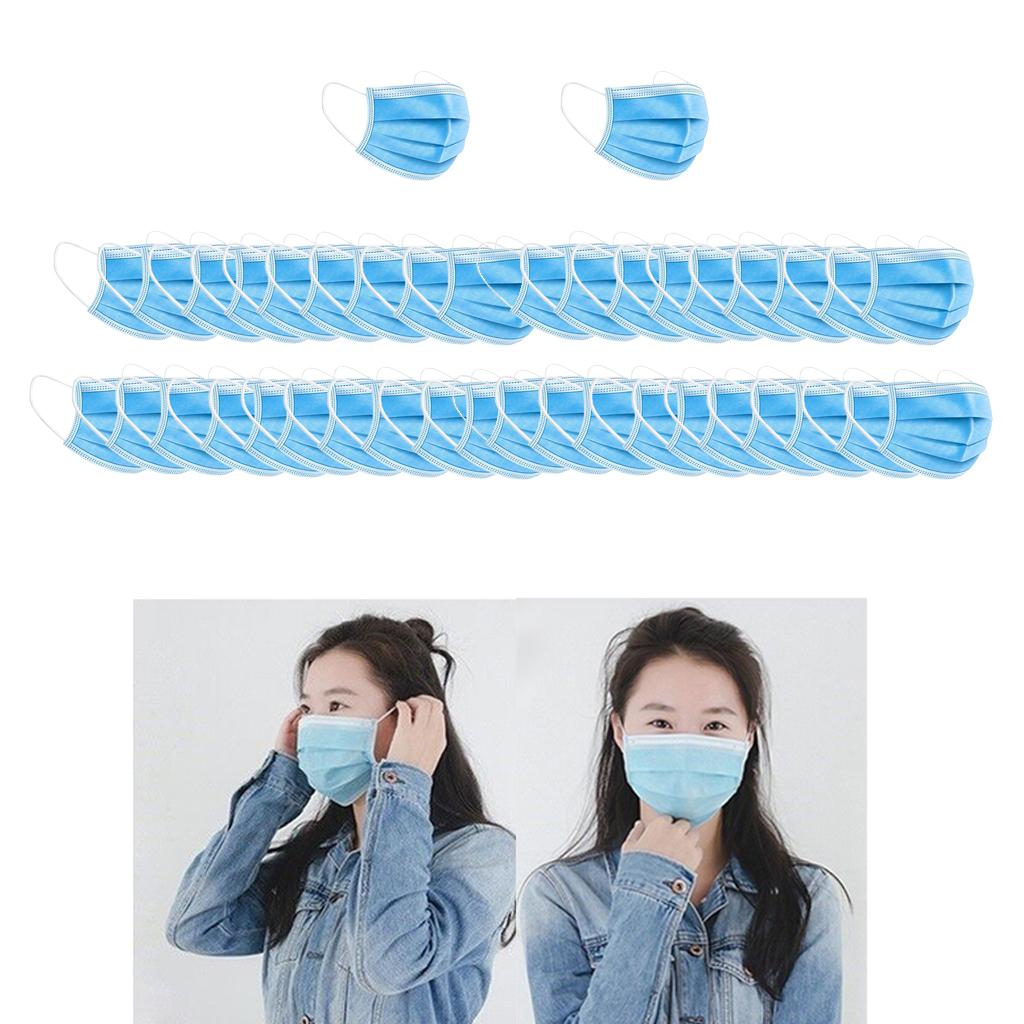 40 Pcs 4 Layer Disposable Face Masks Cover Anti Dust Haze Smog Protection