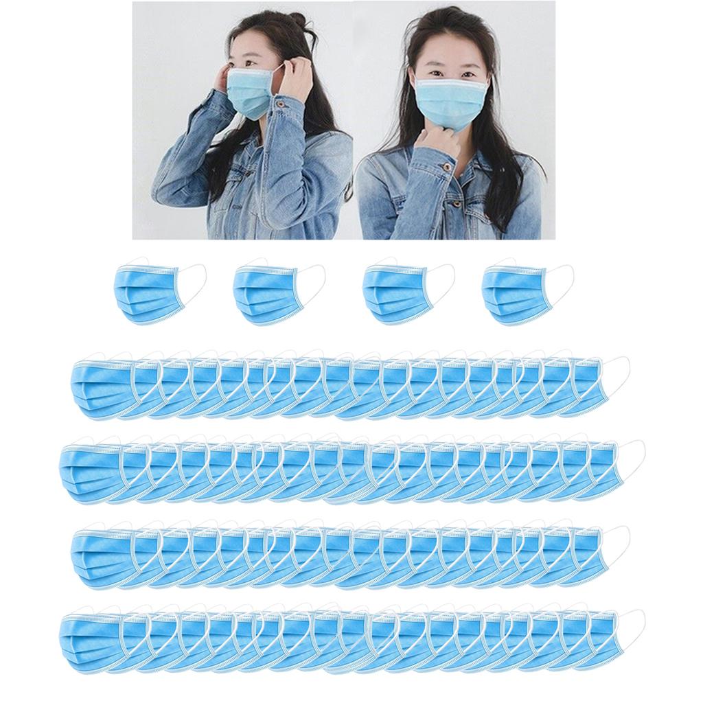 80 Pcs 4 Layer Disposable Face Masks Cover Anti Dust Haze Smog Protection