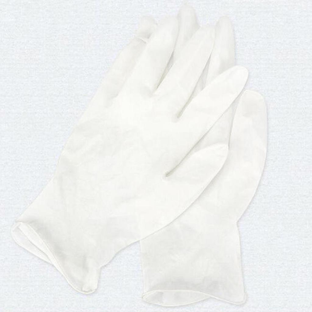 White Rubber Disposable Gloves Powder Latex Free  M