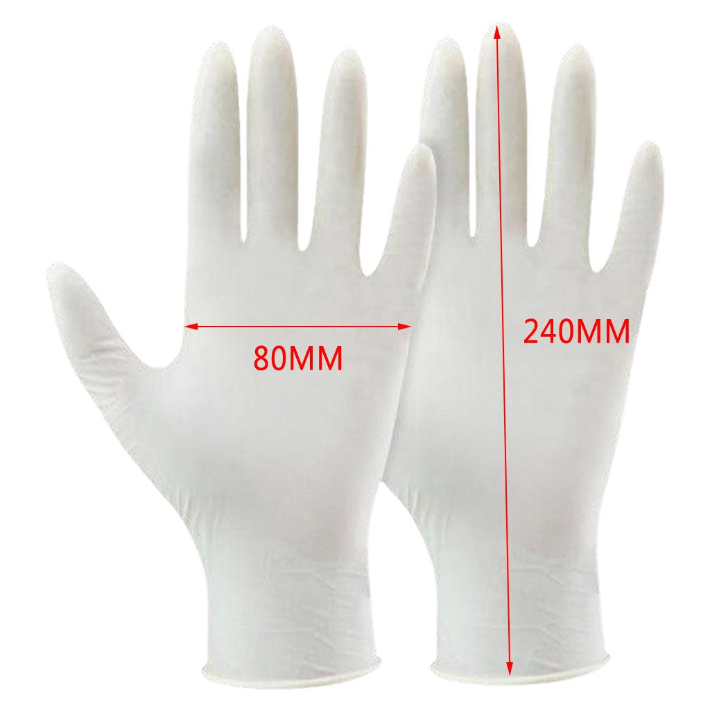 White Rubber Disposable Gloves Powder Latex Free  M