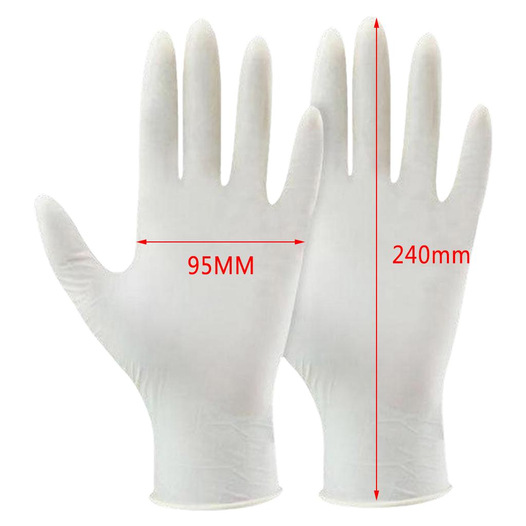 White Rubber Disposable Gloves Powder Latex Free L