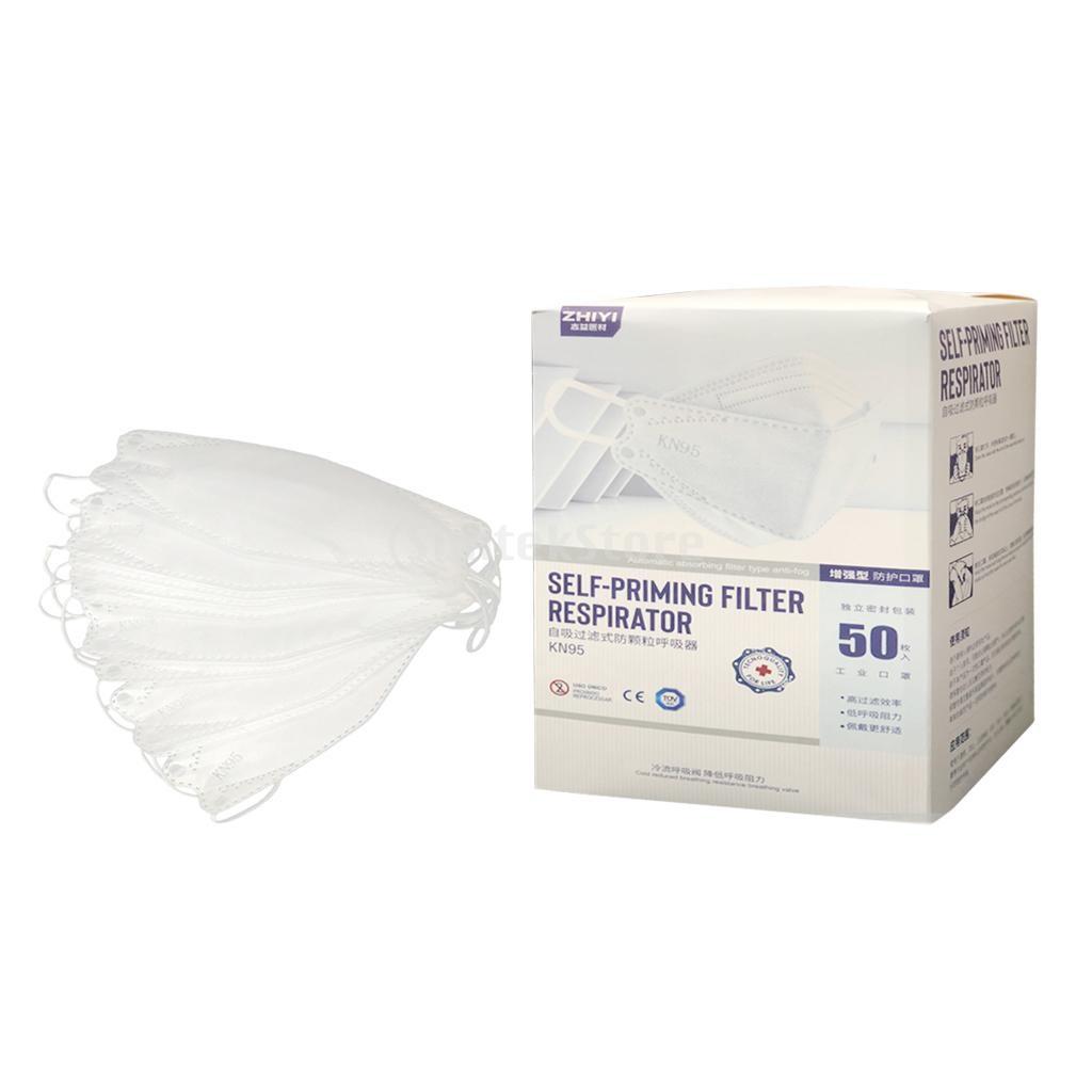 50pcs Disposable KN95 Mouth Mask Filtration for Dust Particles Pollution