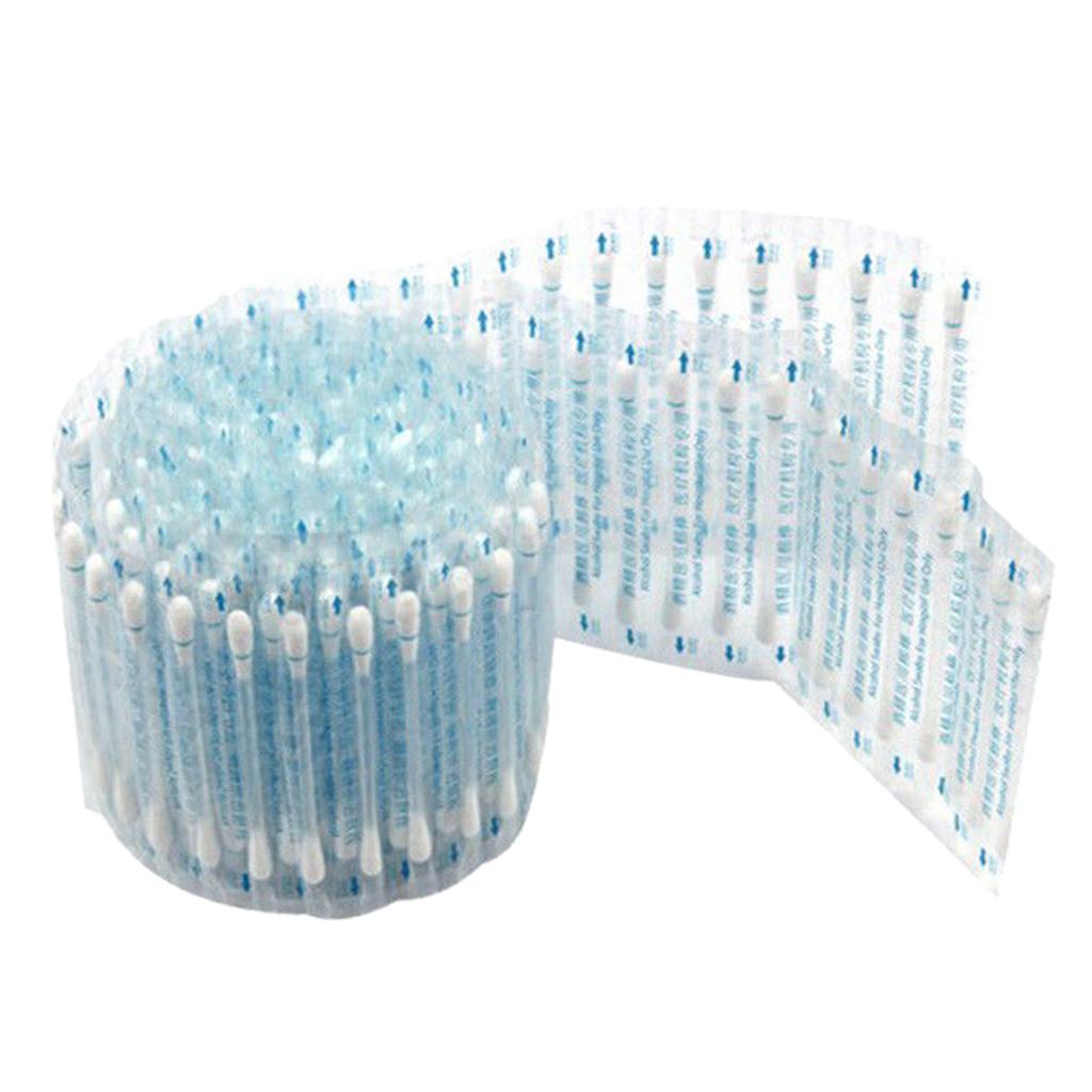 100Pcs Double Heads Disposable Alcohol Stick Disinfected Cotton Swabs Kit