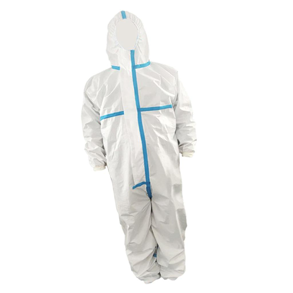 Disposable Coveralls Protective Suit w/Elastic Wrists Ankle Full Protection