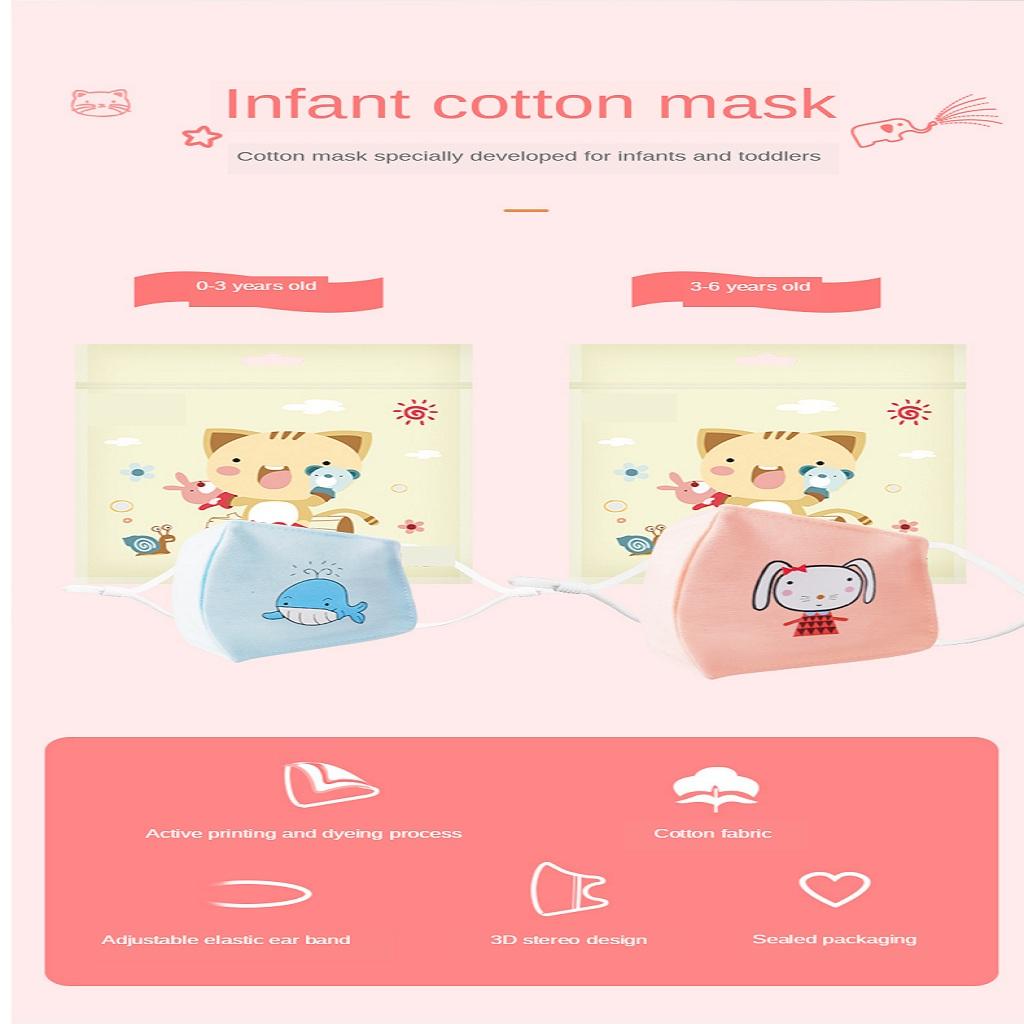 3 Pairs of Baby Masks Baby Cotton Protection Repeated Use Masks for Girls