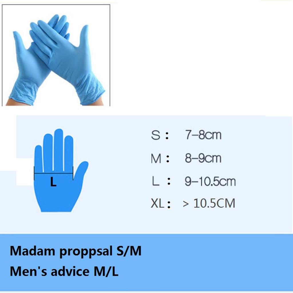 50Pcs Rubber Comfortable Disposable Mechanic Nitrile Gloves Medical Exam S