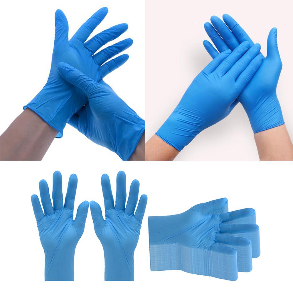 50Pcs Rubber Comfortable Disposable Mechanic Nitrile Gloves Medical Exam S