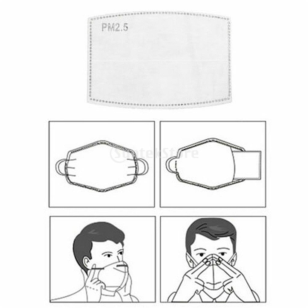 50Pcs PM2.5 Face Mouth Mask Gasket 5 Layer Anti Flu Mask Pads Mat