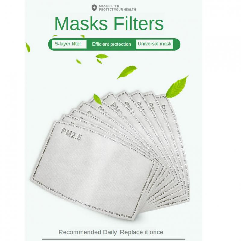 50Pcs PM2.5 Face Mouth Mask Gasket 5 Layer Anti Flu Mask Pads Mat