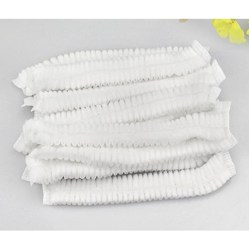 100 Pieces Disposable Hair Head Covers Net Bouffant Cap Non Woven White