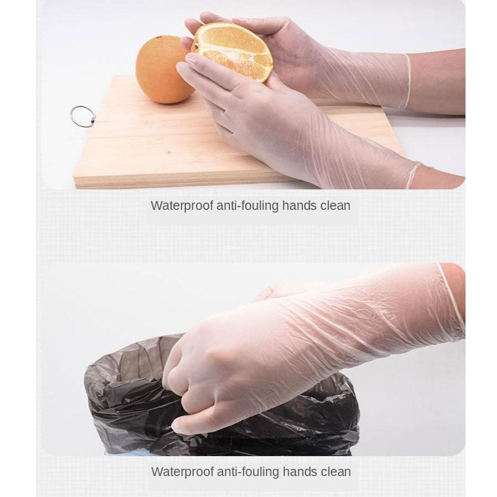 PVC Disposable Gloves Transparent Food Gloves for Cooking Kitchen Cleaning S