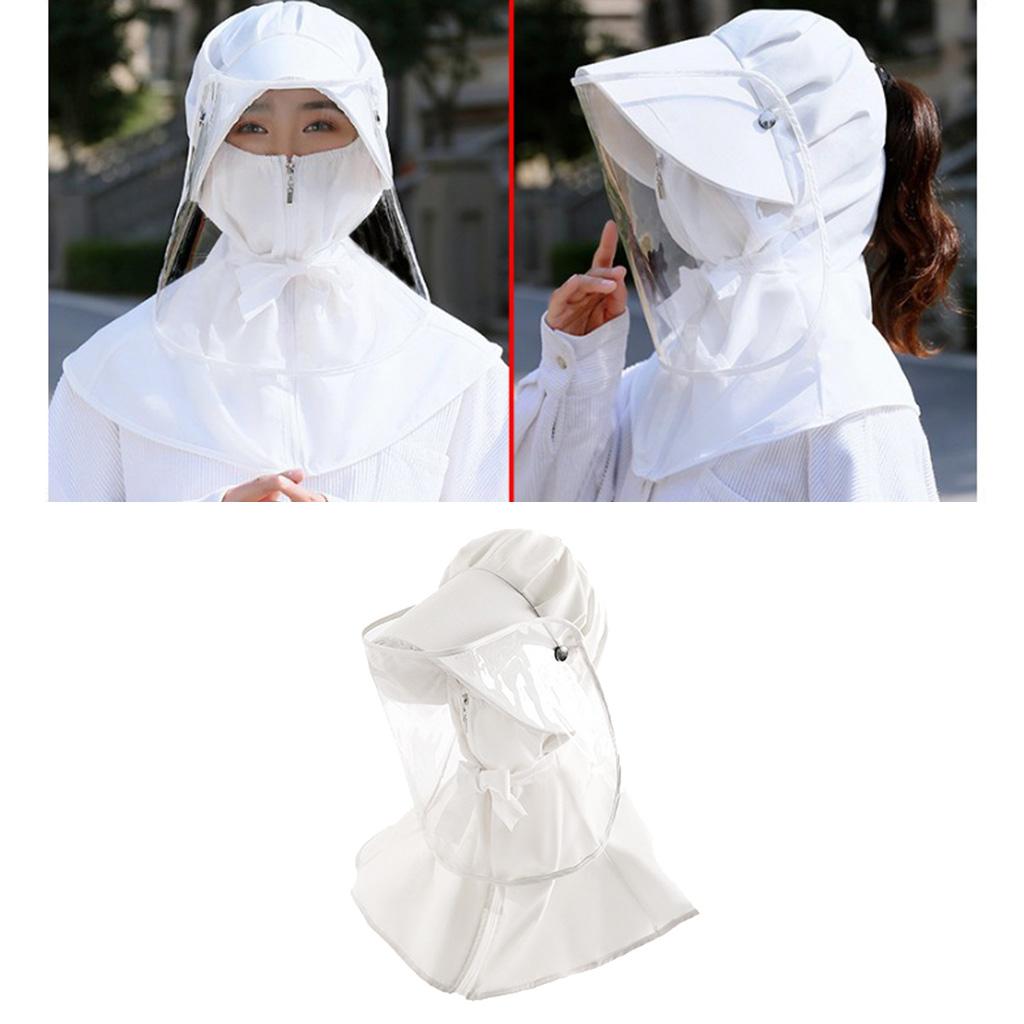 Parent-child Full Face Protective Shields Dustproof Hat Cap White Kids