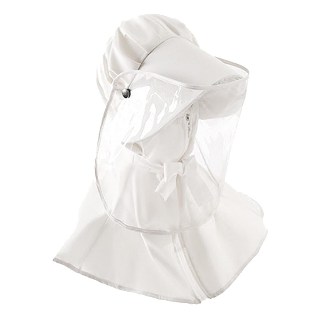 Parent-child Full Face Protective Shields Dustproof Hat Cap White Adults