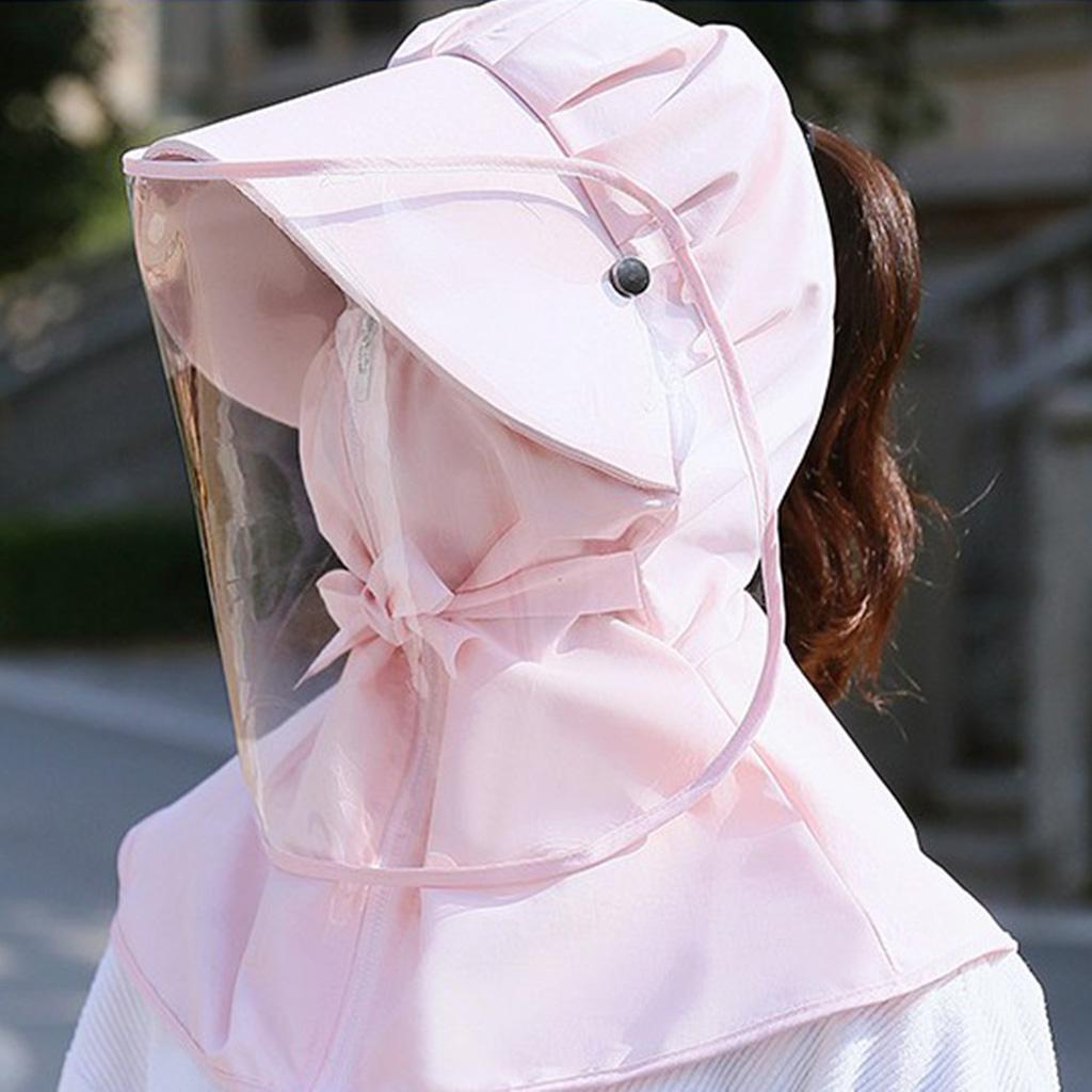 Parent-child Full Face Protective Shields Dustproof Hat Cap Pink Kids