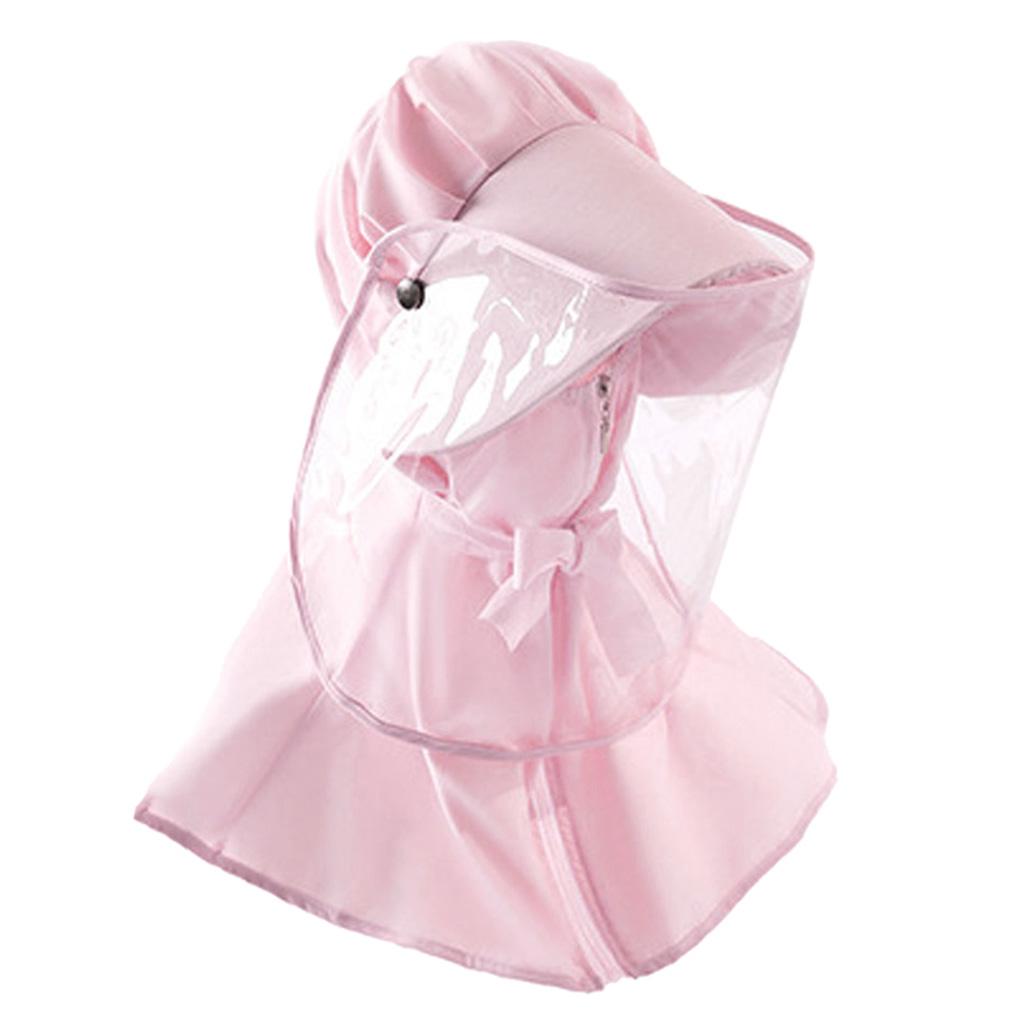 Parent-child Full Face Protective Shields Dustproof Hat Cap Pink Kids