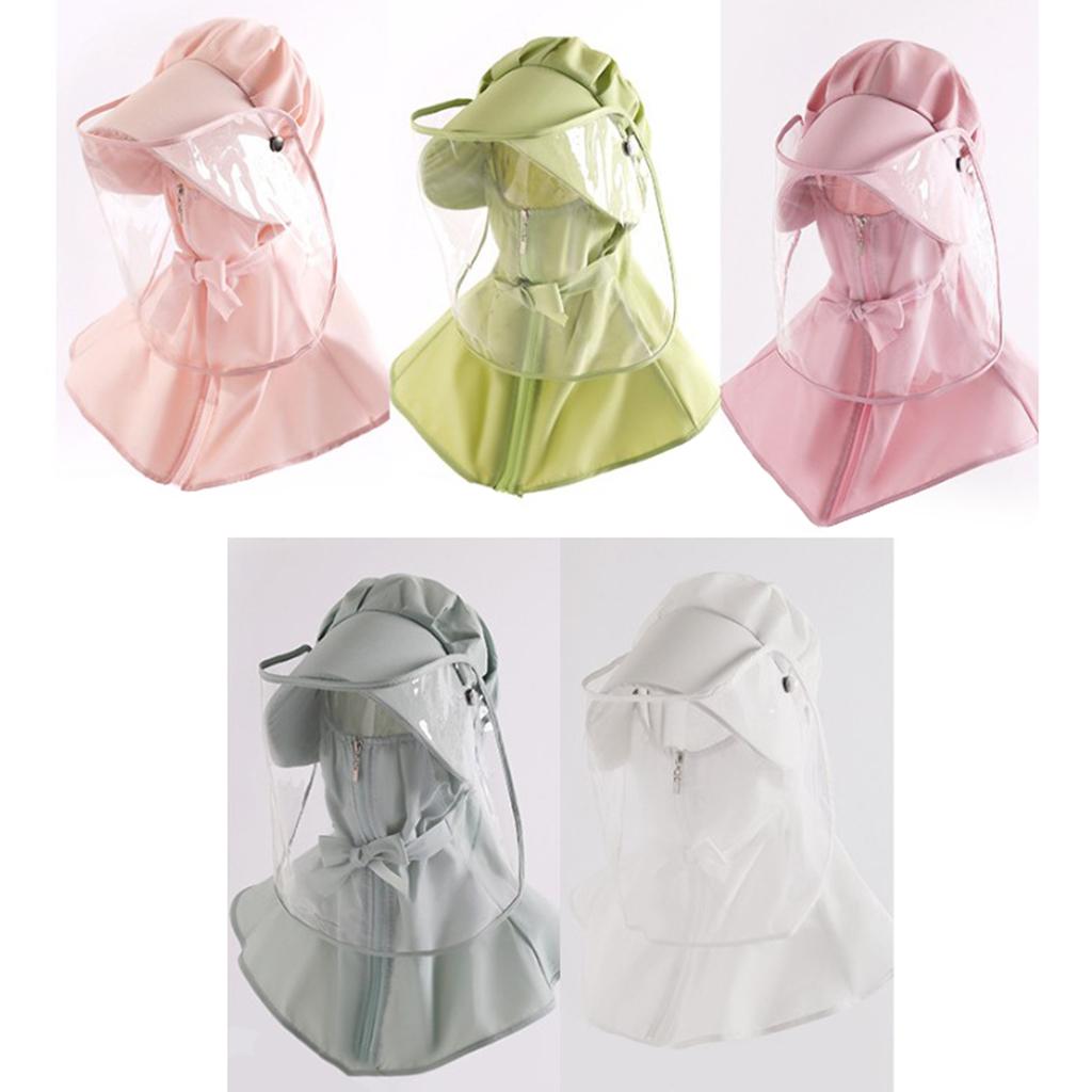 Parent-child Full Face Protective Shields Dustproof Hat Cap Pink Adults