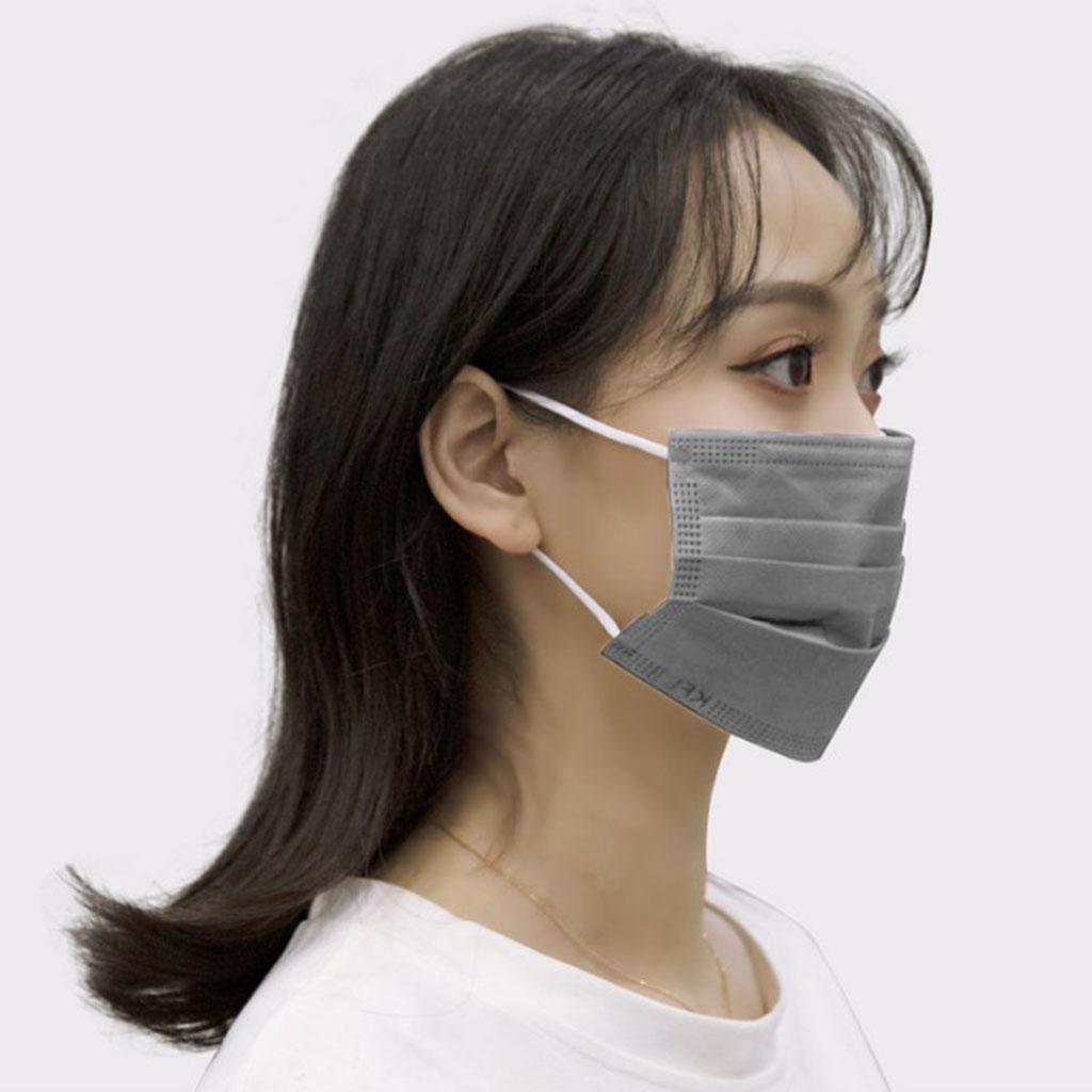 30PCS  Activated Carbon Disposable Face Mask Anti Dust Haze Protection Grey