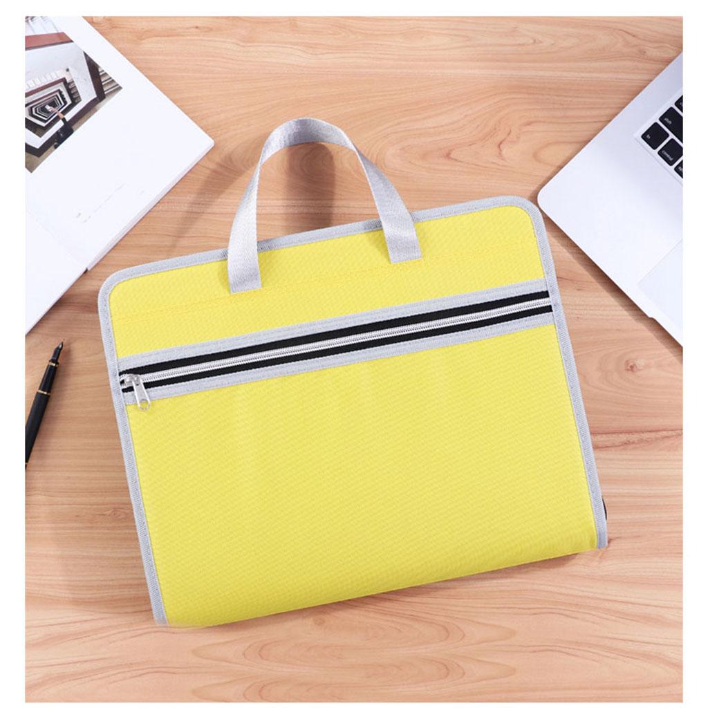 13 Pockets File Folder Document Bag with A4 Size Portable Organizer Yellow