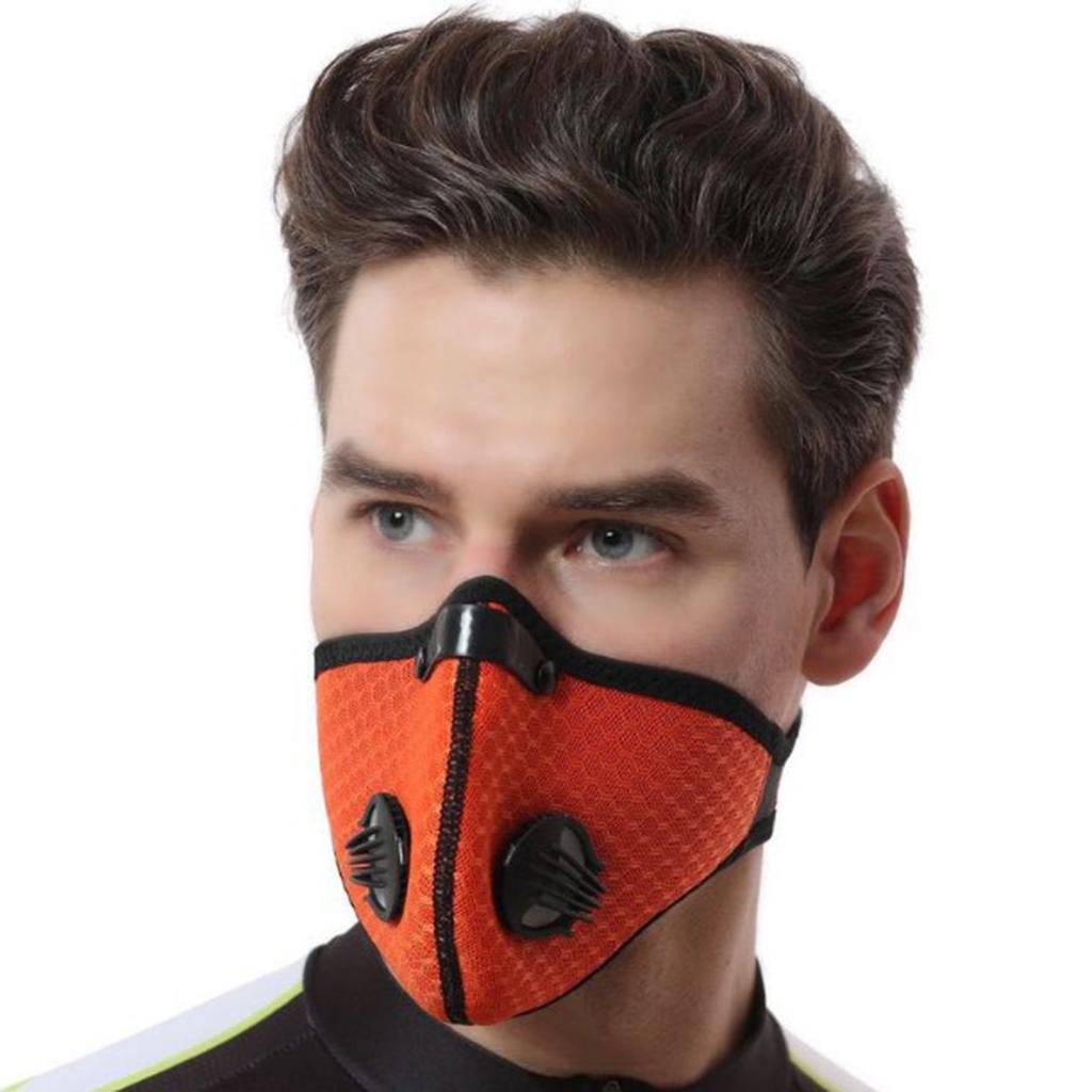 Breathing Mask Activated Carbon Dustproof Mask with Breathing Valve Orange