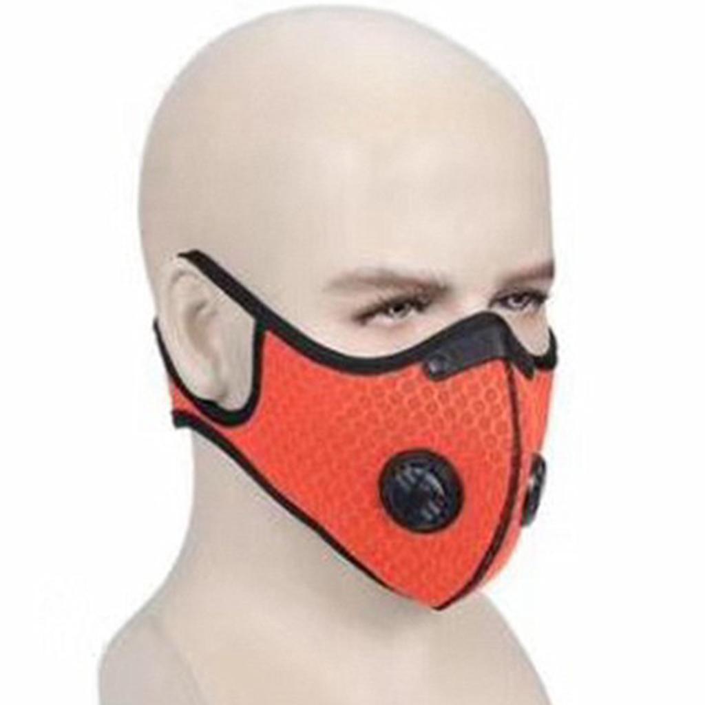 Breathing Mask Activated Carbon Dustproof Mask with Breathing Valve Orange