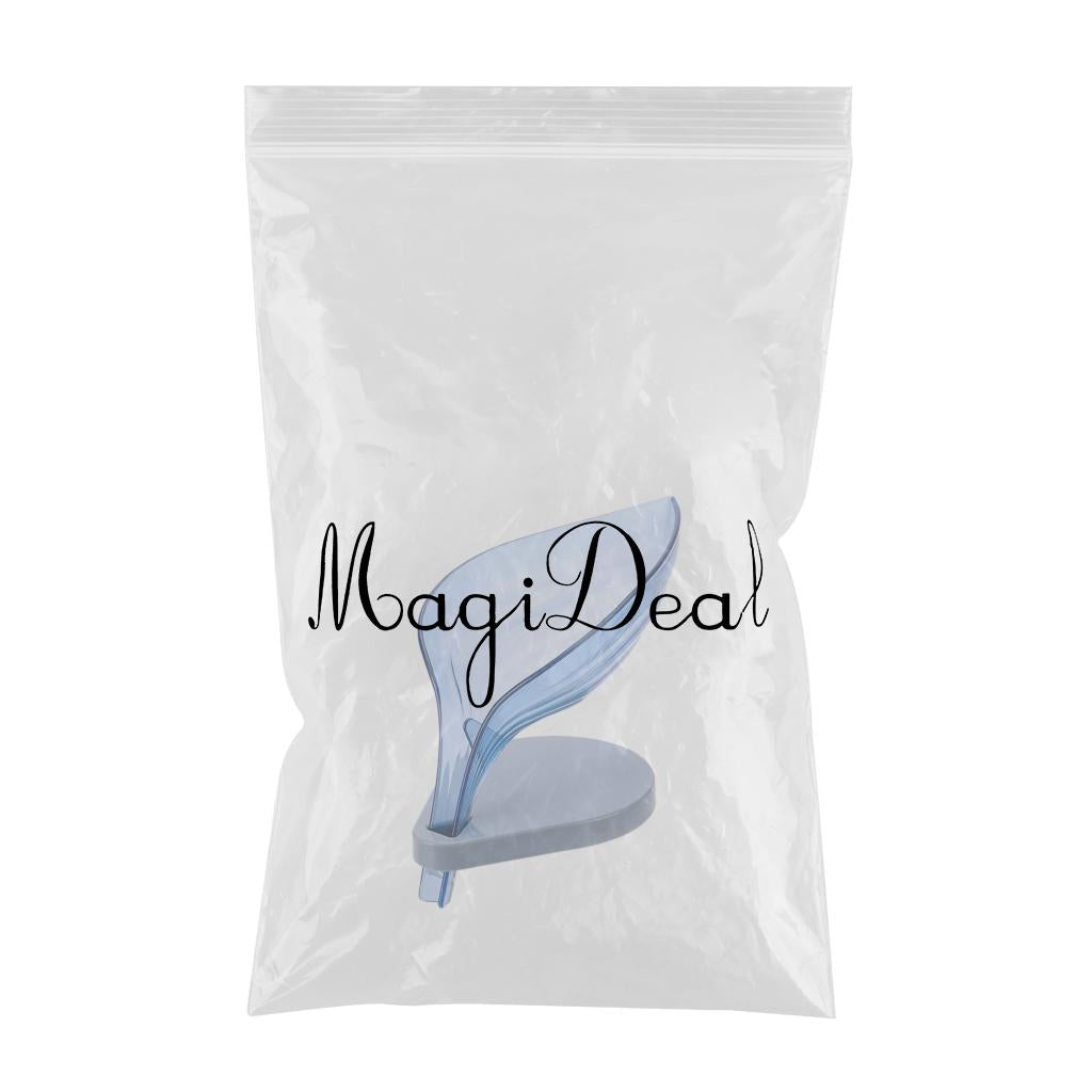 Leaf Shape Soap Box Clear Storage Plate Case Kitchen Sink Supplies Gadgets Blue