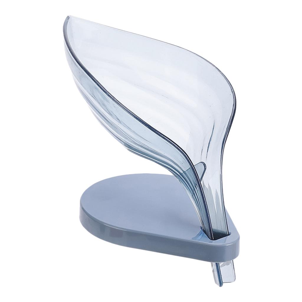 Leaf Shape Soap Box Clear Storage Plate Case Kitchen Sink Supplies Gadgets White