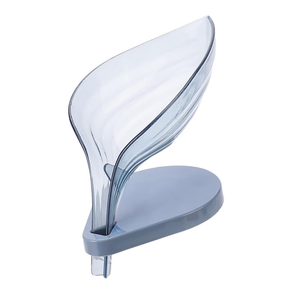 Leaf Shape Soap Box Clear Storage Plate Case Kitchen Sink Supplies Gadgets White