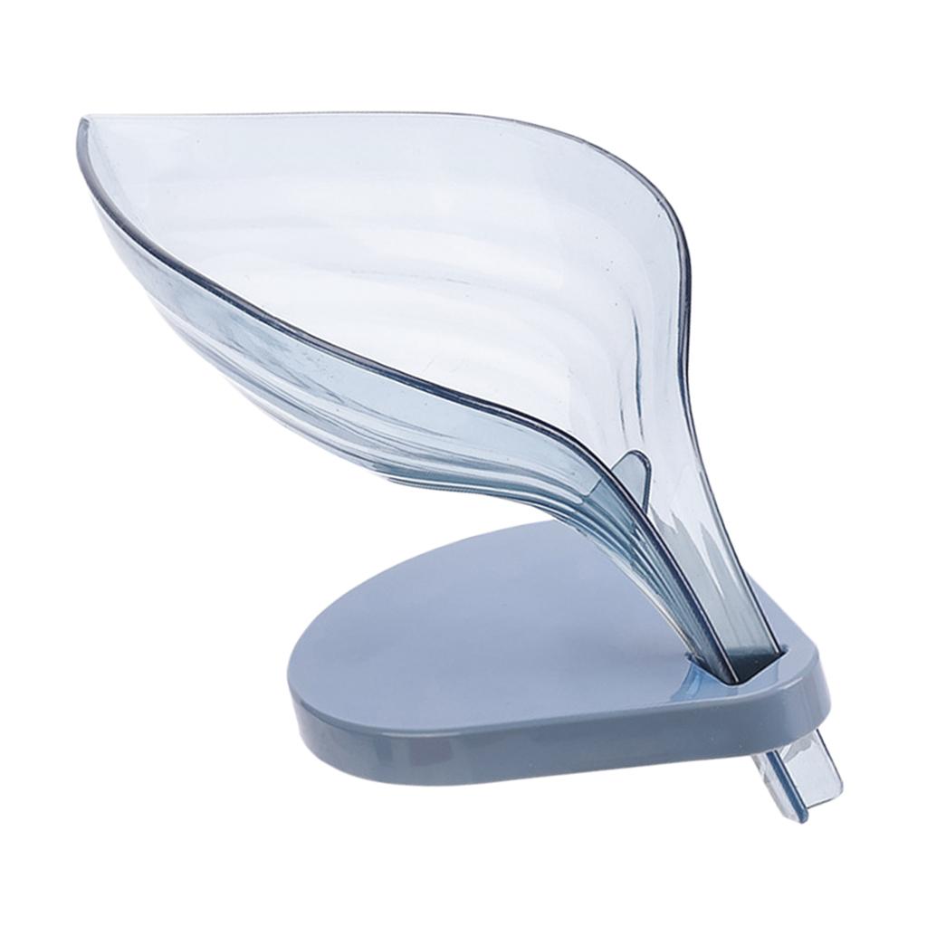 Leaf Shape Soap Box Clear Storage Plate Case Kitchen Sink Supplies Gadgets White