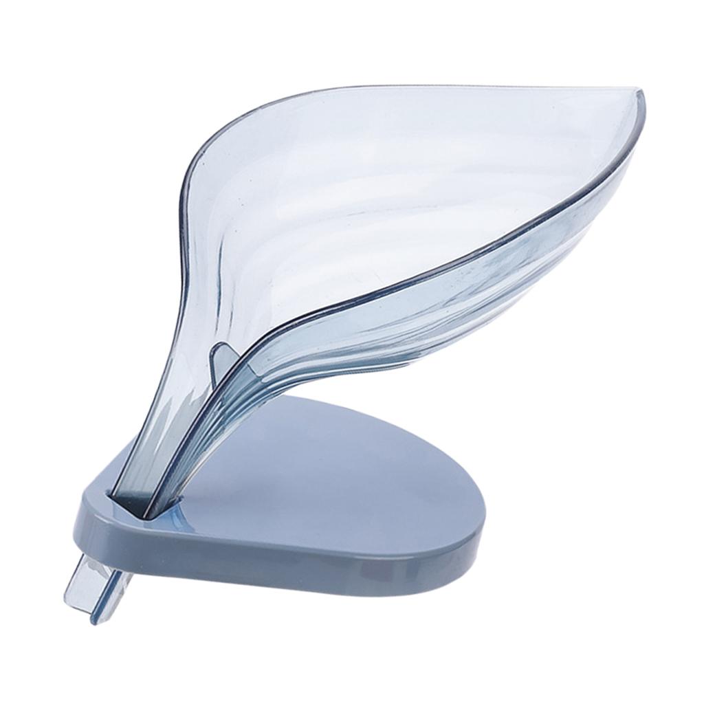 Leaf Shape Soap Box Clear Storage Plate Case Kitchen Sink Supplies Gadgets White