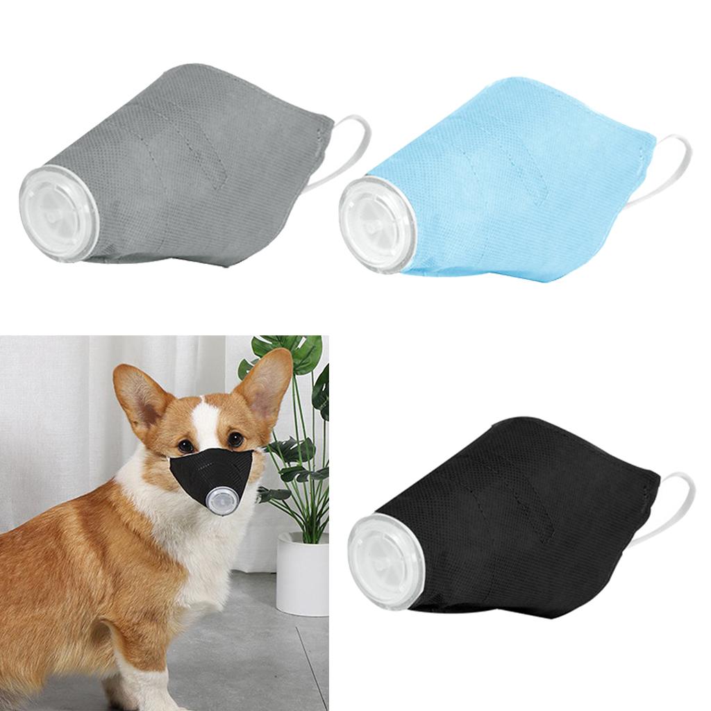 Pet Dog Face Mouth Dust Mask Mouthcover Pet Anti-fog Muzzle w/ Strap Black S