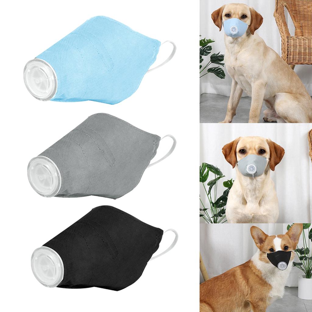 Pet Dog Face Mouth Dust Mask Mouthcover Pet Anti-fog Muzzle w/ Strap Black S