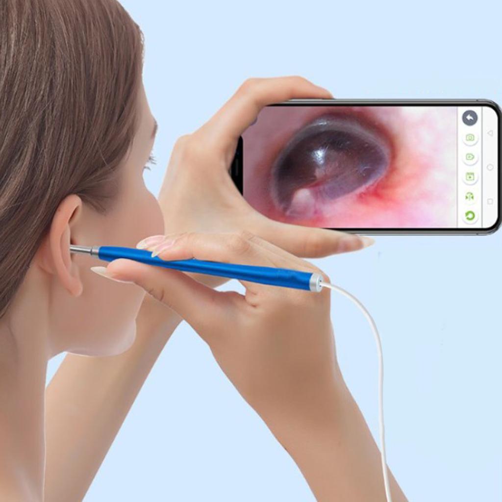 HD 6 LED Type C Micro USB Endoscope Cleaner Camera  Blue