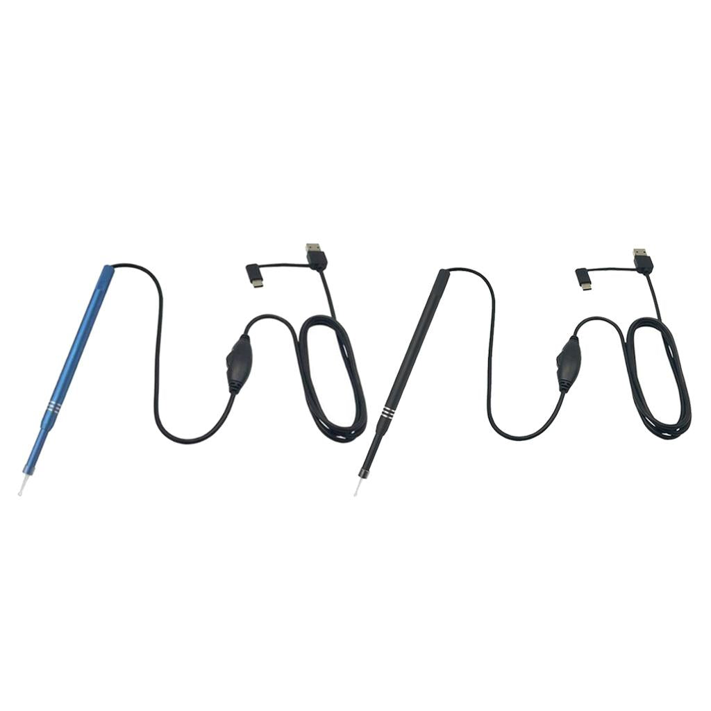 HD 6 LED Type C Micro USB Endoscope Cleaner Camera  Blue