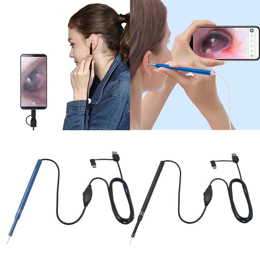 HD 6 LED Type C Micro USB Endoscope Cleaner Camera  Blue
