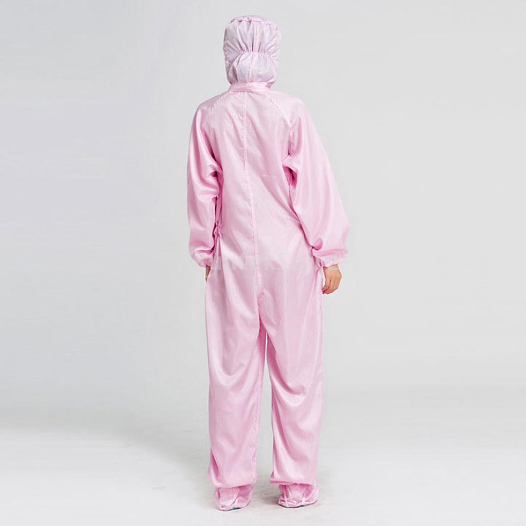 Protective Clothing Dust-proof Coverall Suit Isolation Clothing M Pink