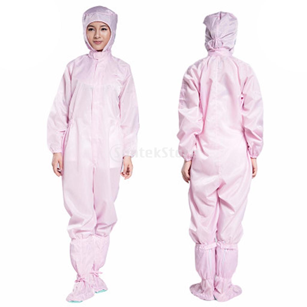 Protective Clothing Dust-proof Coverall Suit Isolation Clothing M Pink