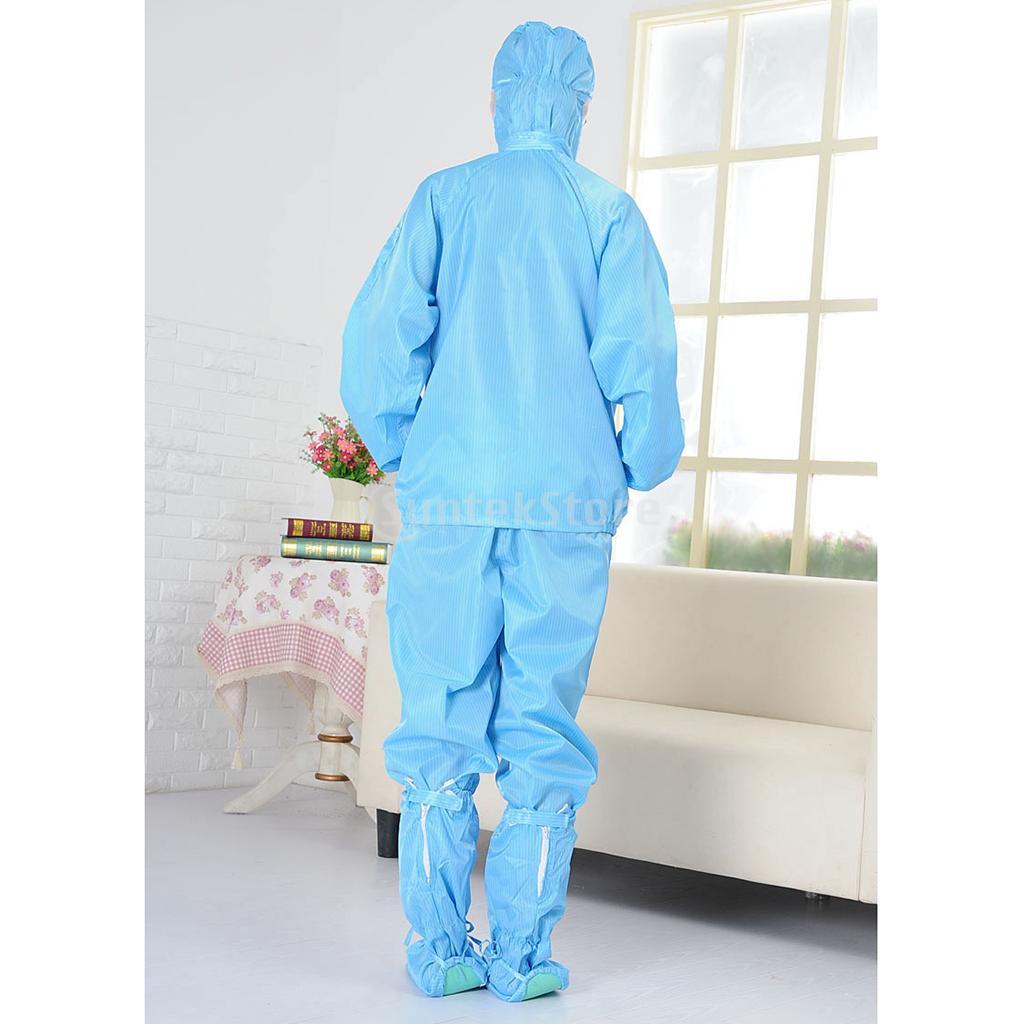 Protective Clothing Dust-proof Coverall Suit Isolation Clothing L Blue