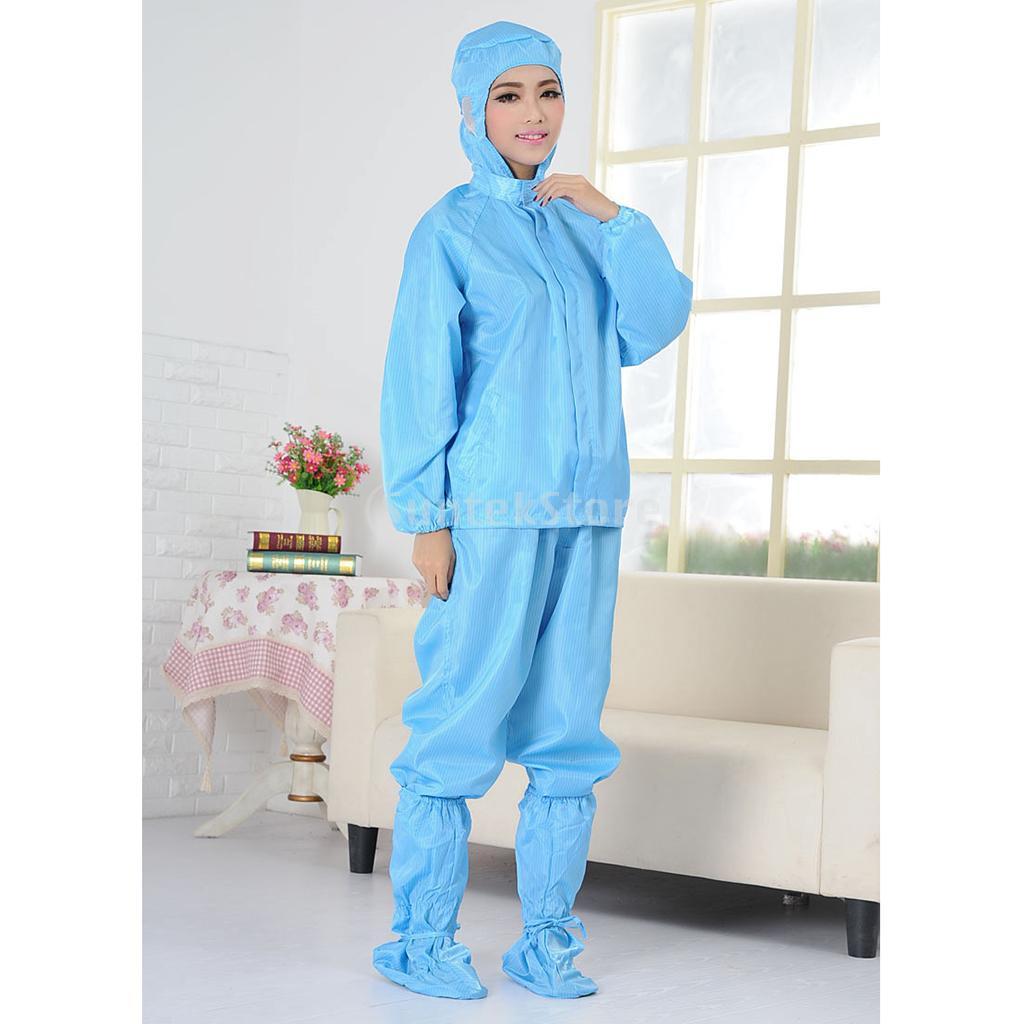 Protective Clothing Dust-proof Coverall Suit Isolation Clothing L Blue