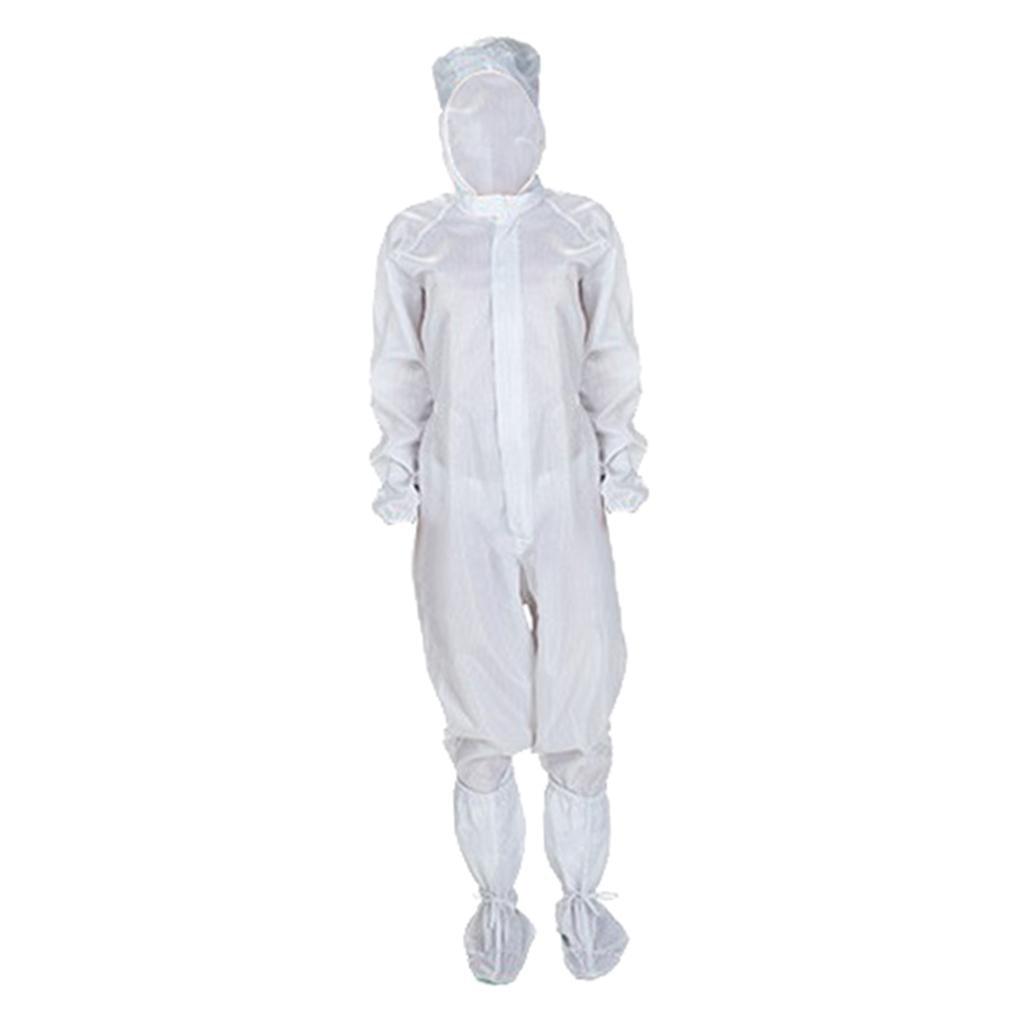 Anti-static Protective Coveralls Suits Clothing with Boots Kit White M