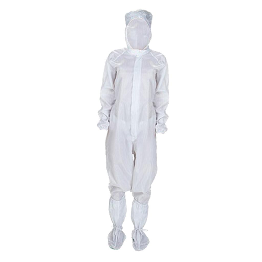 Anti-static Protective Coveralls Suits Clothing with Boots Kit White XL