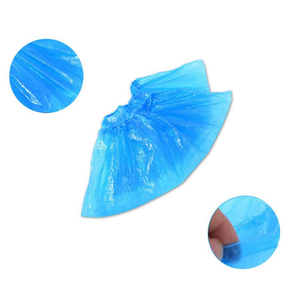 100 Pcs Disposable Plastic Shoe Boot Covers Carpet Protector Waterproof