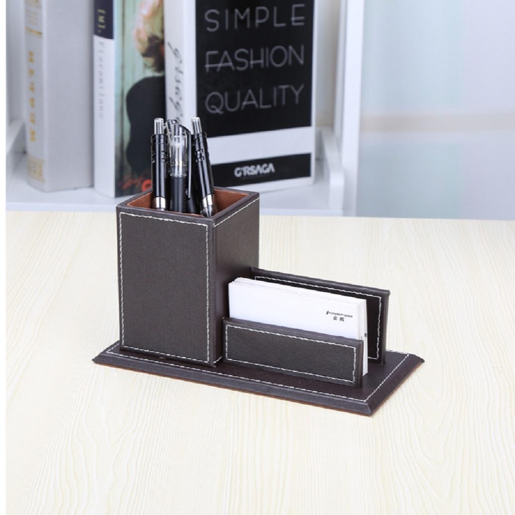 Multi-functional Creative leather Pen Holder Business Card Holder Coffee