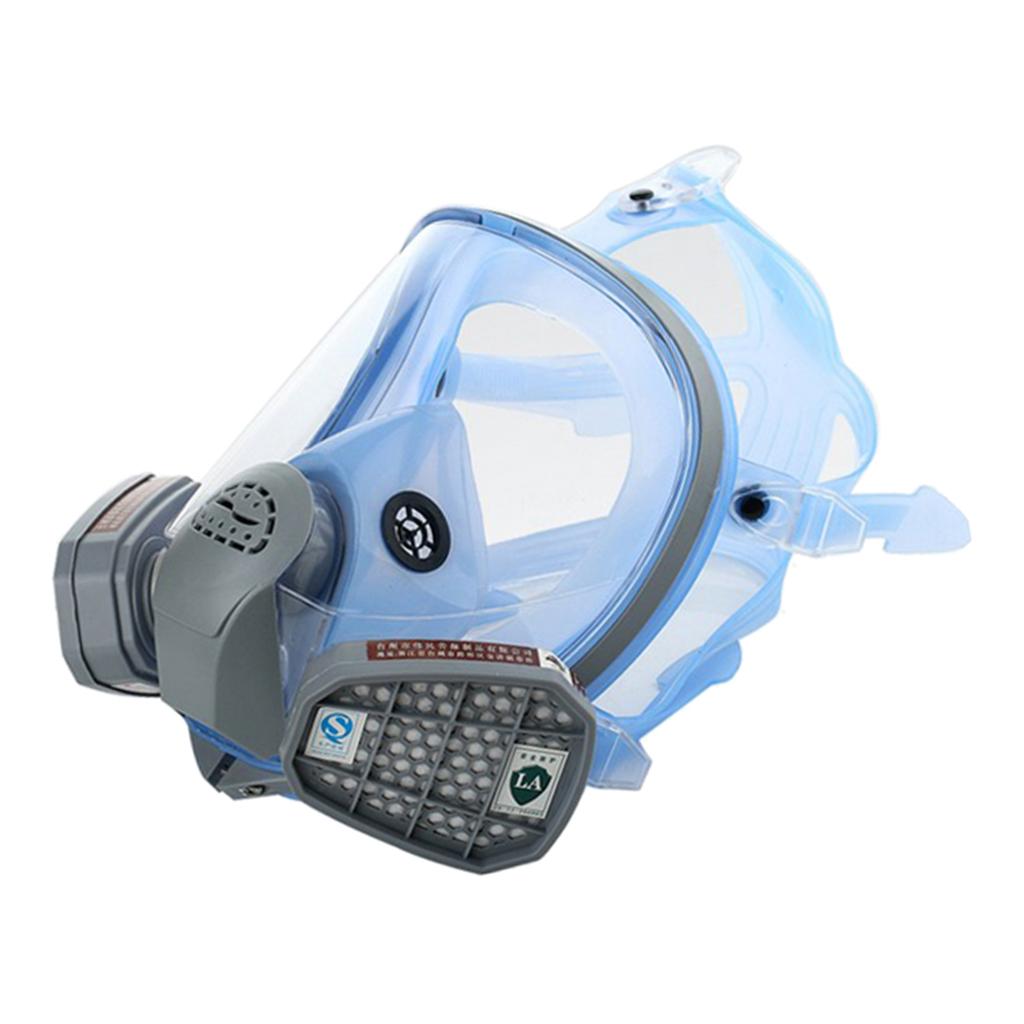 Full Face Smoke Gas Filter Anti-fog Protective Facepiece w/ Cartrige